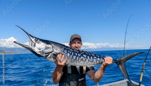  fisherman holding a fish