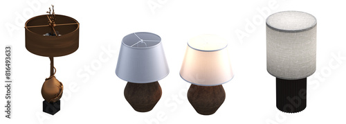 Wallpaper Mural table lamp isolated on transparent background, room lamp, 3D illustration, cg render Torontodigital.ca