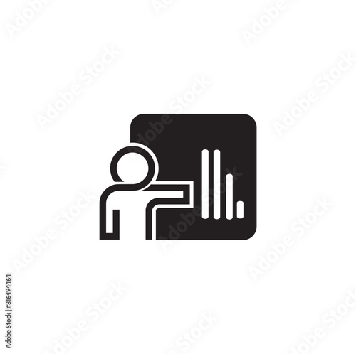 Presentation icon on white background	