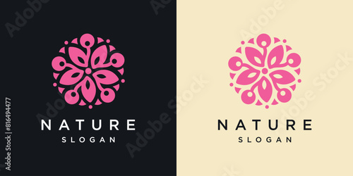 logo design nature flower template 