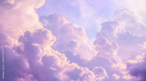 Background of Renaissance Cloud sky paintng: Lilac, Purple & Lavender - Art