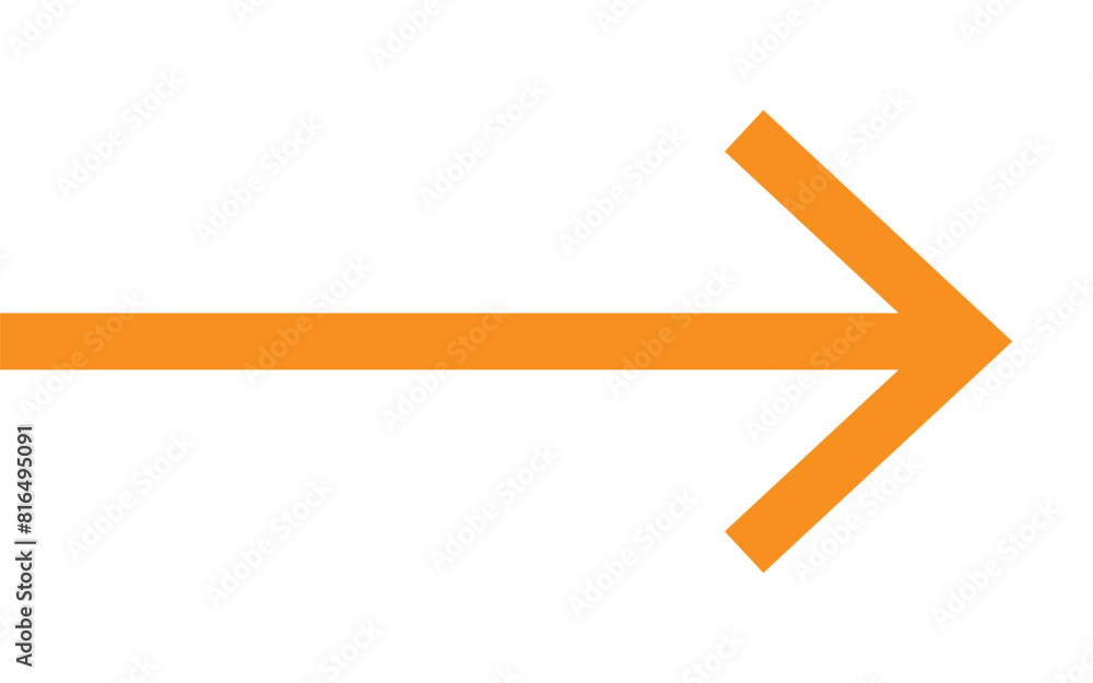 Orange long arrow to the left. Direction cursor sign. Navigation concept. Realistic design. 11:11 Orange long arrow to the left. Direction cursor sign. Navigation concept. Realistic design. 11:11