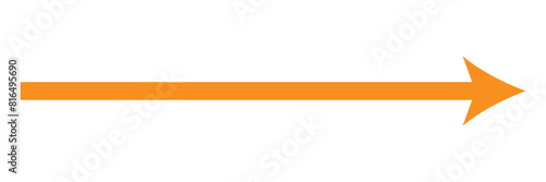 Orange long arrow to the left. Direction cursor sign. Navigation concept. Realistic design. 11:11
