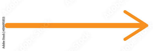 Orange long arrow to the left. Direction cursor sign. Navigation concept. Realistic design. 11:11