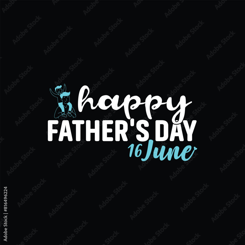 Fototapeta premium Flat design fathers day badges concept, Hand drawn fathers day background, Happy Fathers Day greeting card with an illustration