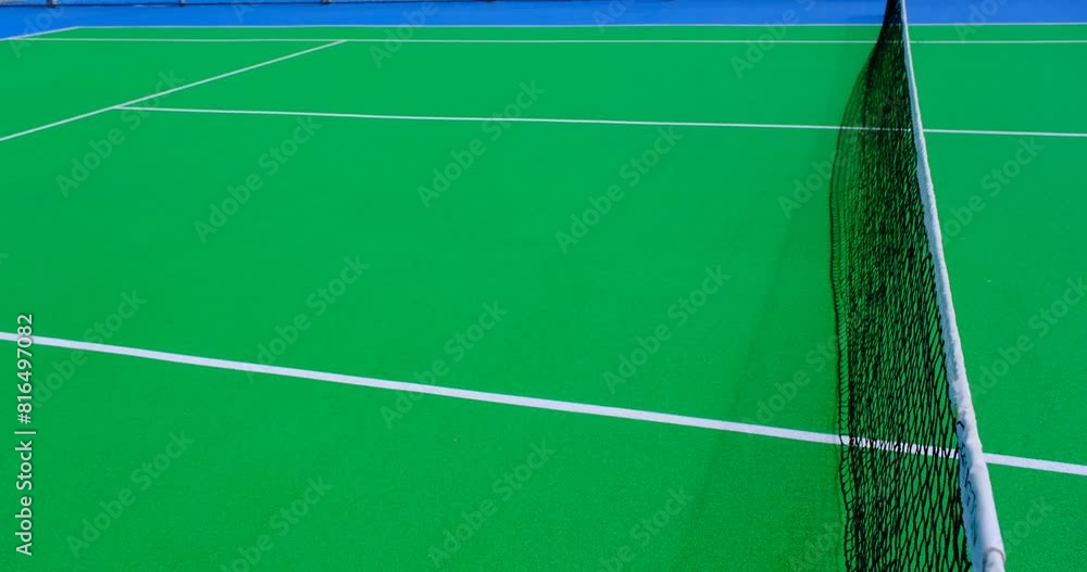 Part of the synthetic grass tennis court with markup Part of the synthetic grass tennis court with markup