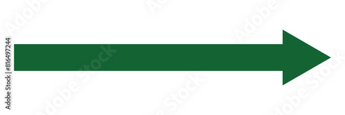 Horizontal long straight arrow sign. Green pointer, direction, position symbol. Green profit arrow isolated Vector illustration. 11:11