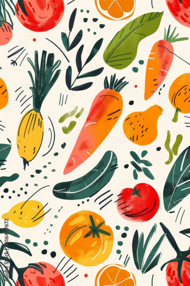Abstract vegetables pattern Abstract vegetables pattern