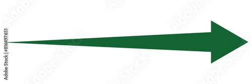Green arrow icon. Long arrow vector, silhouette. Groth arrow sign. 11:11