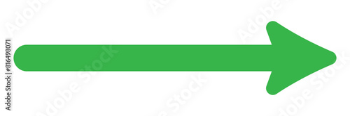 Green arrow icon. Long arrow vector, silhouette. Groth arrow sign.