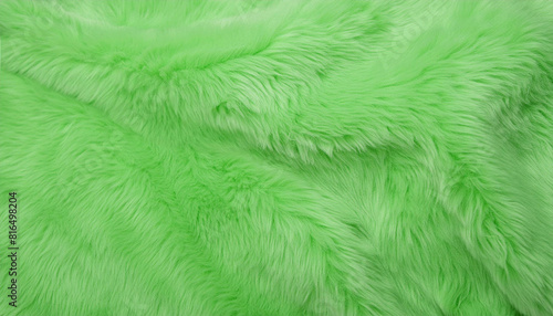 Green fluffy fur texture background