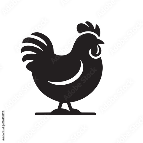 chicken silhouette. Hen vector design isolated on white background. photo