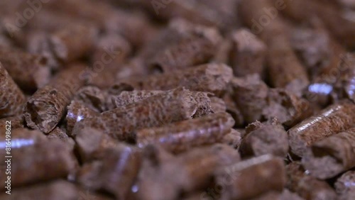 Macro of pellets for smoker with flavor  photo