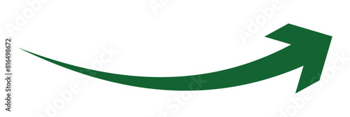 Green arrow icon. Long arrow vector, silhouette. Groth arrow sign. 11:11