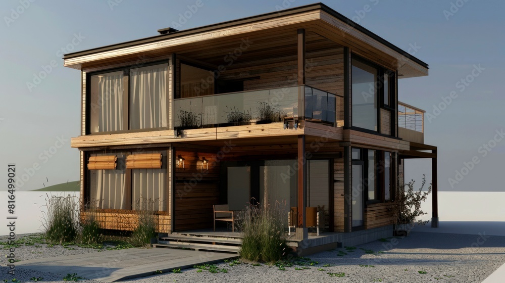 Fototapeta premium illustration art 3D sketchup building and architecture