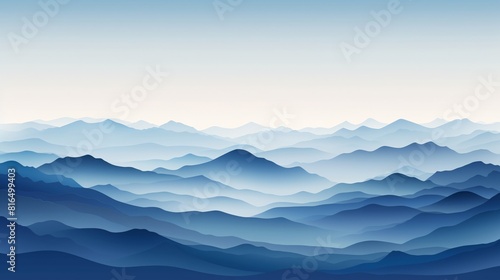 Mountain range at dawn  layers of mist  first light cresting peaks  papercut landscapes  3D style