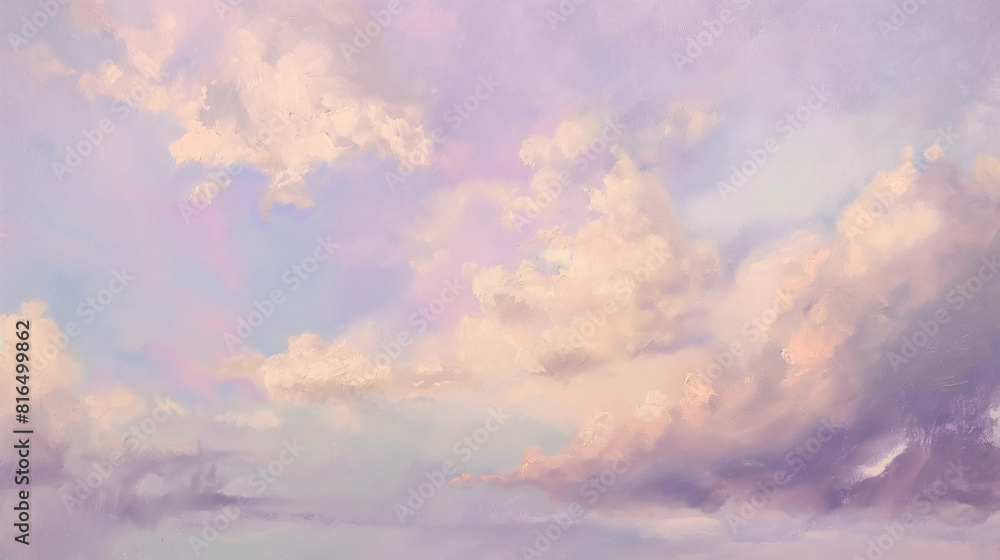 Obraz premium Background of Renaissance Cloud sky paintng: Lilac, Purple & Lavender - Art