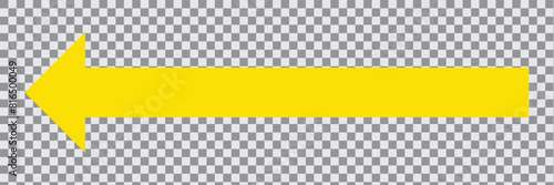 Horizontal long straight arrow signs. Yellow arrow pointing icon vector isolated on a transparent background. 11:11