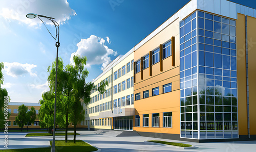 school building High detailed and high resolution smoot  High-Resolution Detailed School Building photo