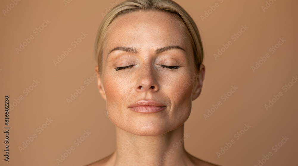 A woman with closed eyes A woman with closed eyes
