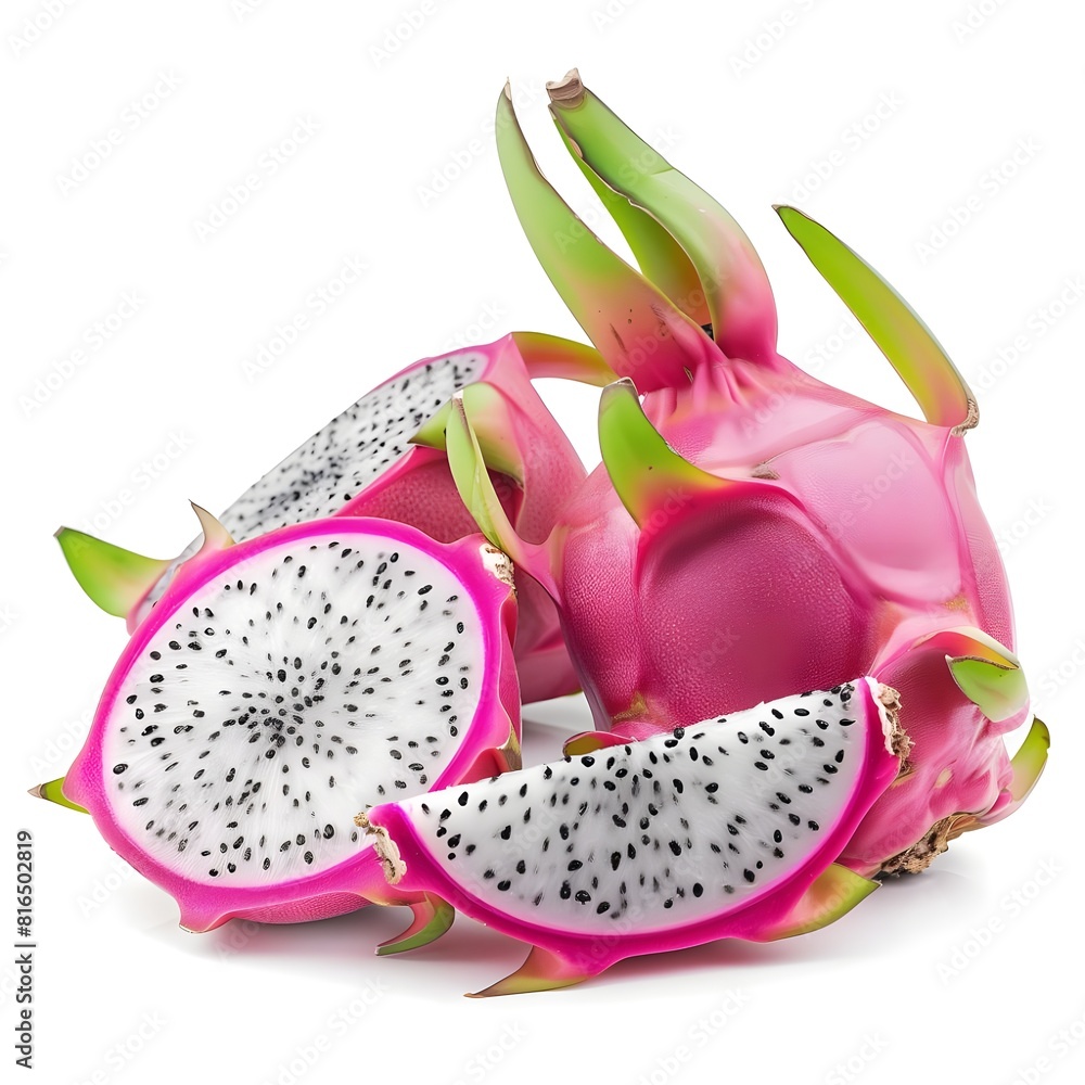 dragon fruit on white background dragon fruit on white background