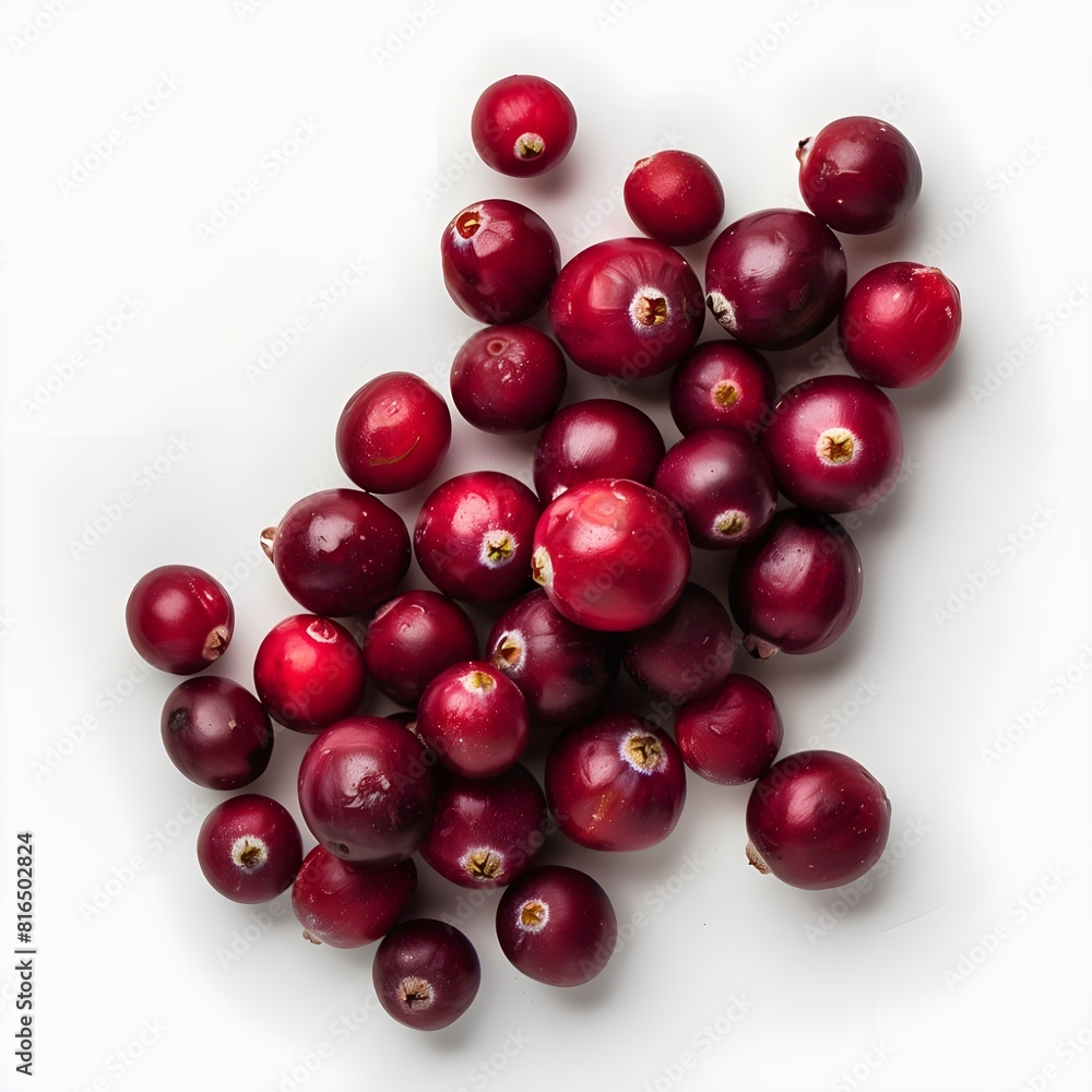 cranberry on white background cranberry on white background