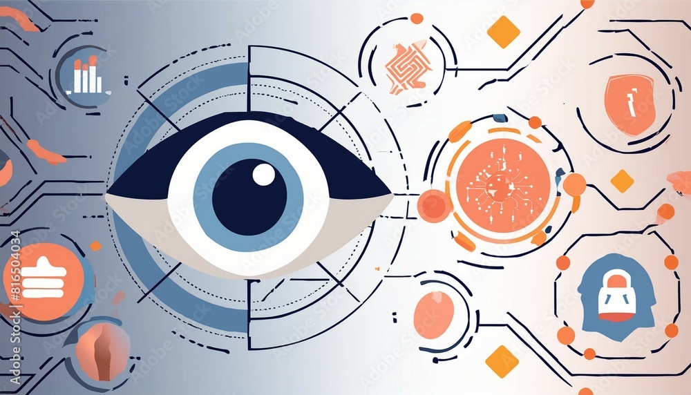 Obraz premium High-tech eye scanning for secure digital identification