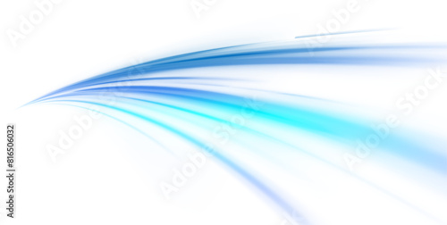 PNG. Light line neon swirl effect. Vector glitter light fire flare trace. Bokeh blue light glitter round wave line with sparkling particles. Magic sparkle swirl trail effect on transparent background	