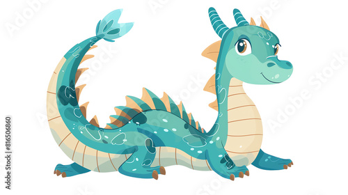 Cute Blue Dragon Illustration Transparent background