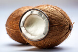 A coconut with a shiny metallic label, highlighting its exclusive nature.