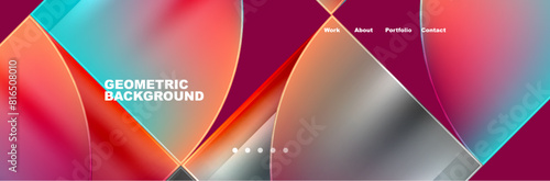 Circle triangle geometric web site page template. Vector Illustration For Wallpaper, Banner, Background, Card, Book Illustration, landing page