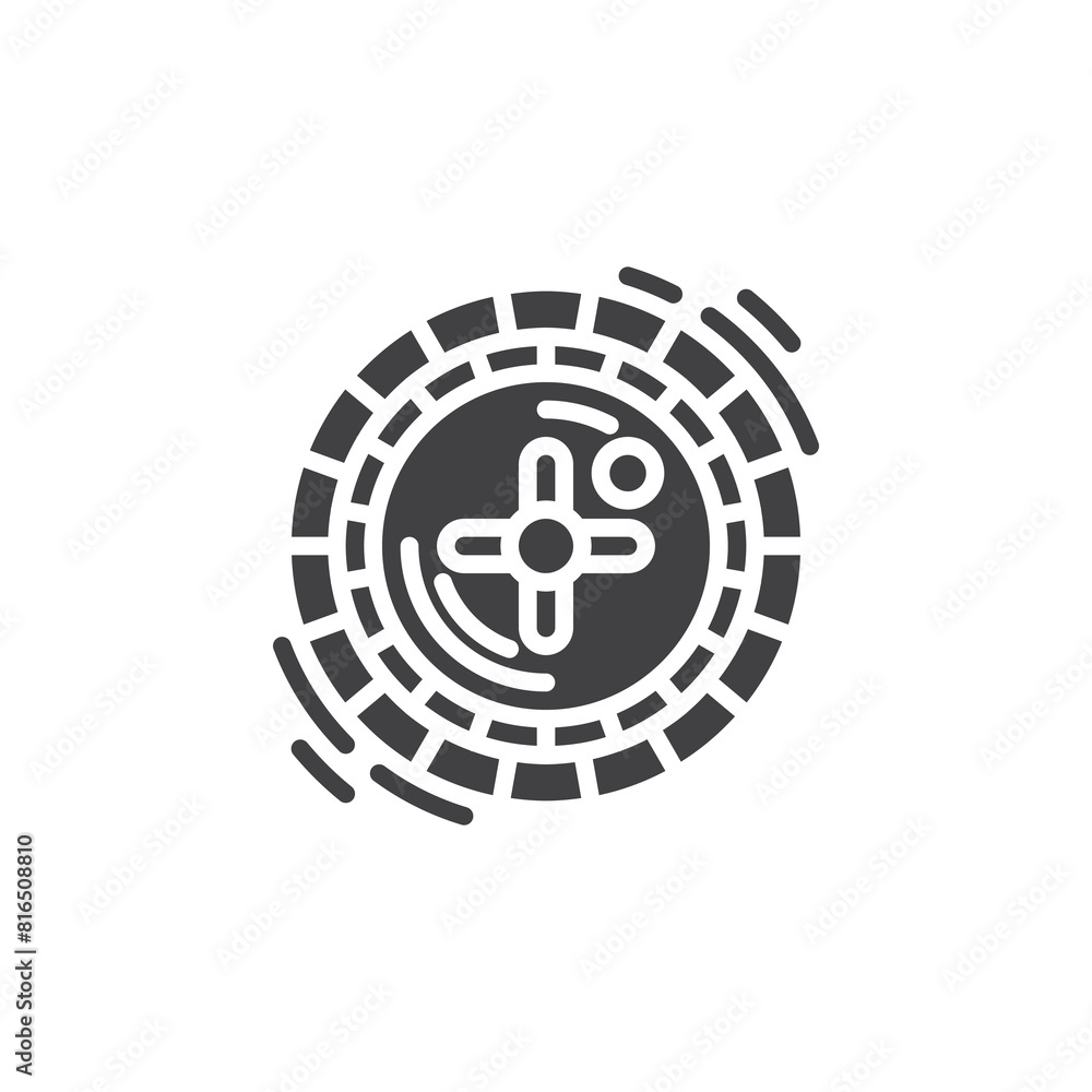 Roulette wheel with ball vector icon Roulette wheel with ball vector icon