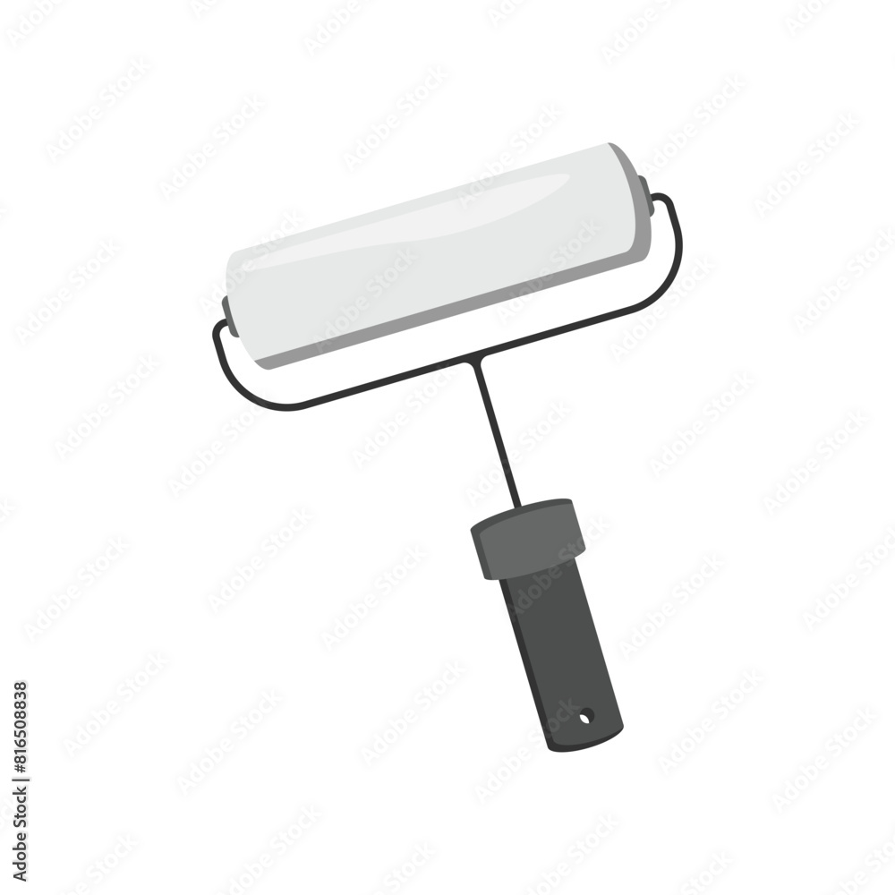 A painting roller on a white background. Wall painting. A painting roller on a white background. Wall painting.