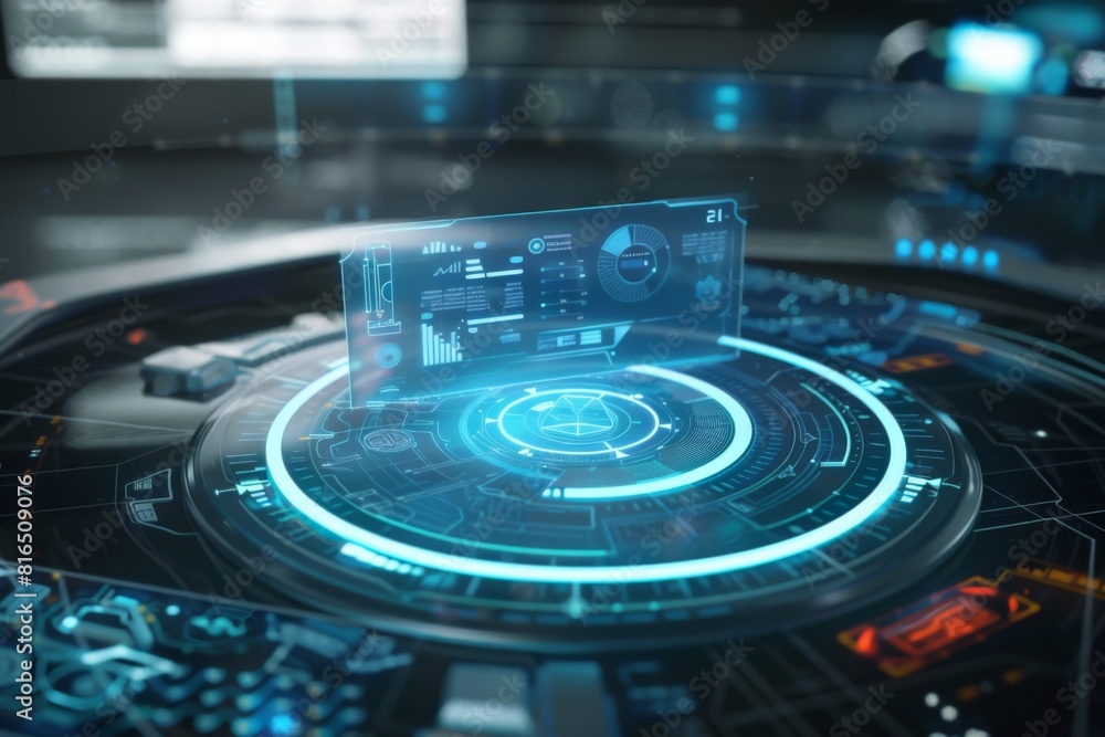 futuristic user interface of a holographic display futuristic user interface of a holographic display