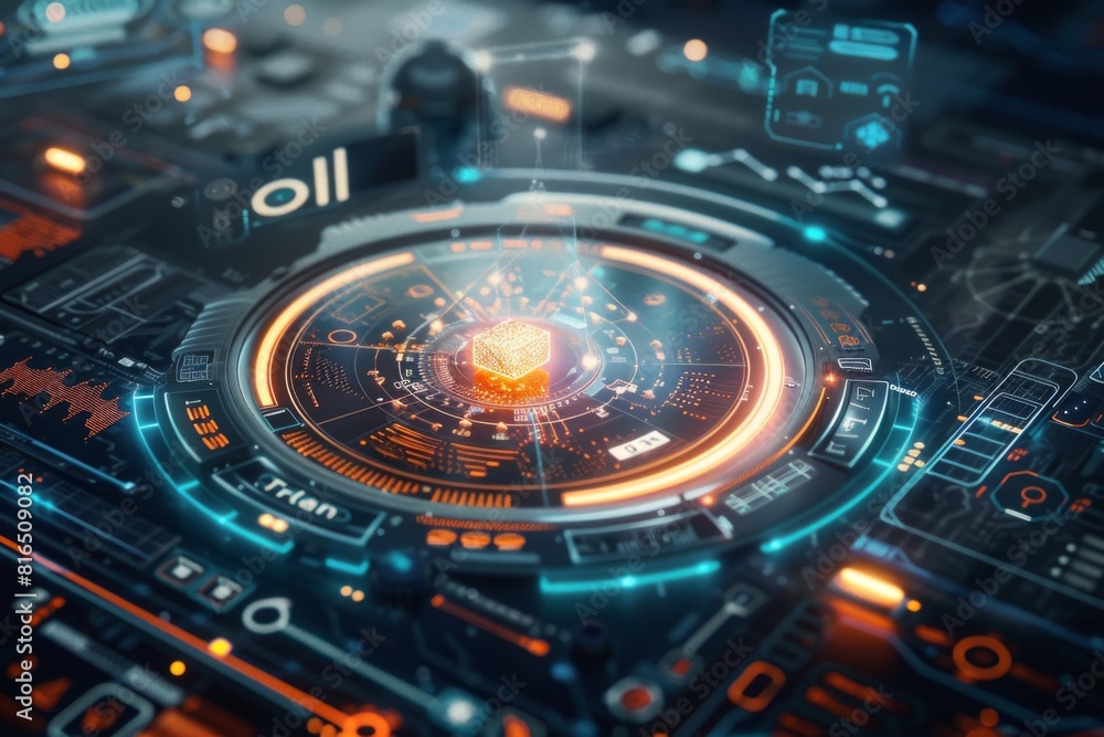 futuristic user interface of a holographic display futuristic user interface of a holographic display