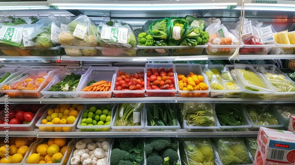 Various vegetables displayed at grocery store Various vegetables displayed at grocery store