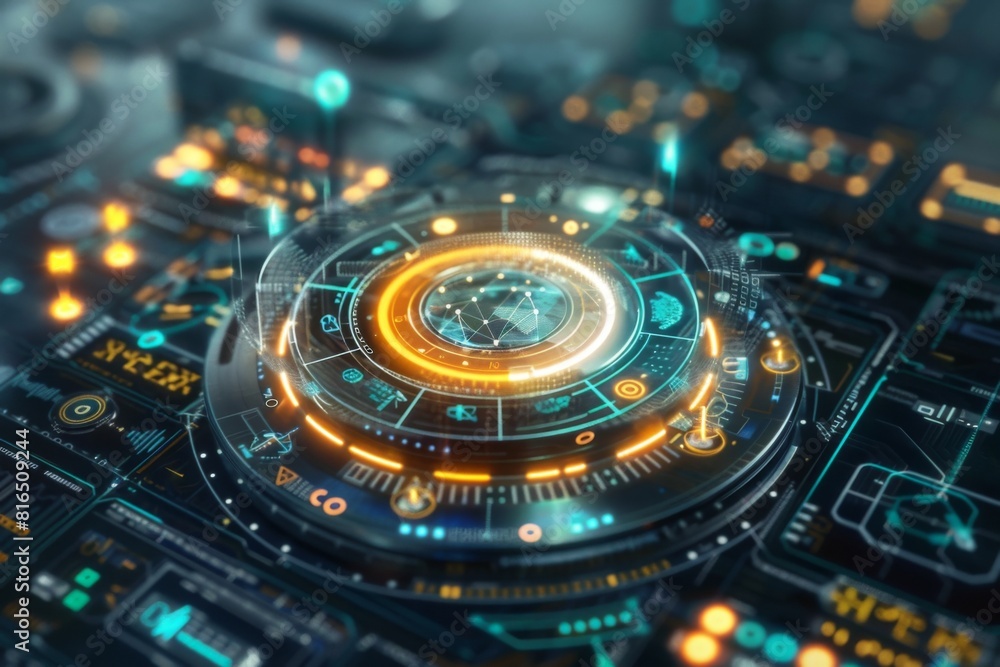 futuristic user interface of a holographic display futuristic user interface of a holographic display
