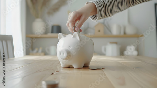 Start with pennies and save in a piggy bank - small habits add up to big things. The importance of saving.