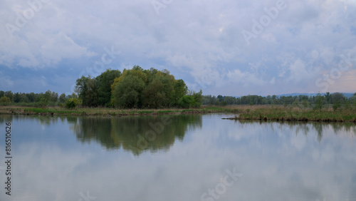The river Inn near Kirchdorf on a cloudy evening