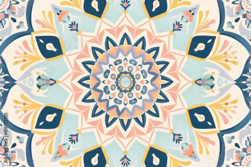 An abstract pastel boho background pattern with a bohemian flair