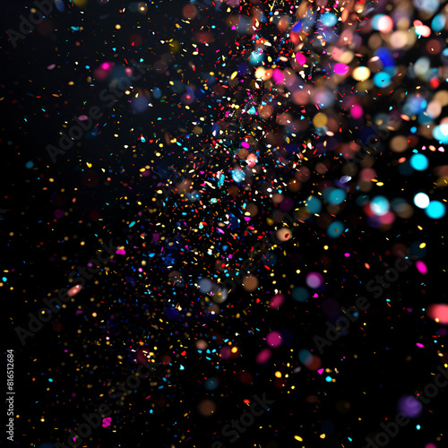 Bokeh Abstract Background with Glitter Lights. Bokeh lights at night, blurry shiny speckles. Vector illustration. Eps 10.generative ai