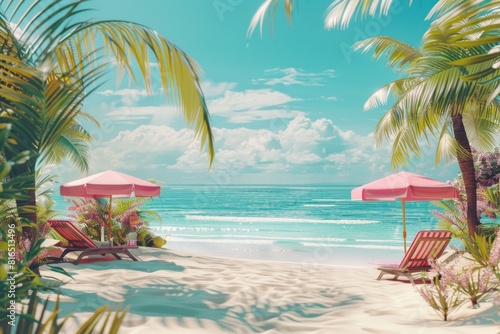 Relaxing beach scene  perfect for travel websites