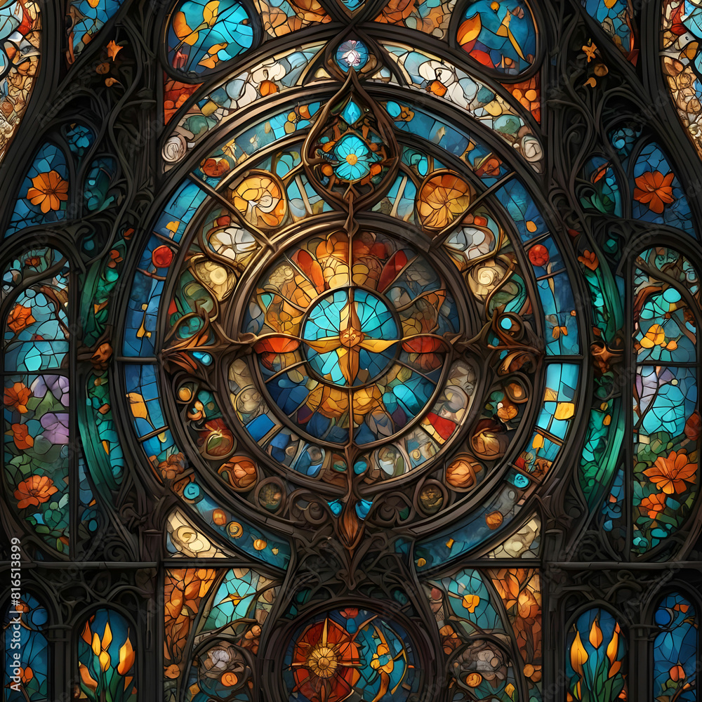 Obraz premium Abstract kaleidoscope background. Beautiful multicolor kaleidoscope texture. Unique kaleidoscope design