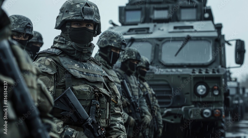 A group of soldiers standing next to each other. Suitable for military and teamwork concepts A group of soldiers standing next to each other. Suitable for military and teamwork concepts