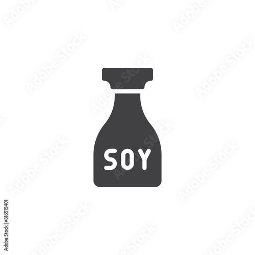 Bottle of soy sauce vector icon