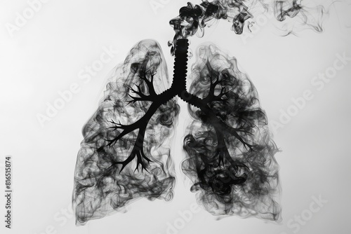 Toxic Air's Toll: This artistic depiction portrays the stark reality of how polluted air can inflict irreparable harm upon the lungs, with a touch of somber art