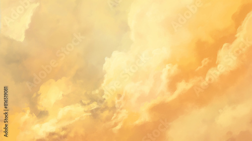 Background of Renaissance cloud sky painting Tranquility: Apricot, Yellow & Gold Clouds - Art © GoonDuLagoon