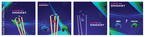 illustration of Cricket Sports Social Media Poster, Cricket Banner, Cricket Web Banner, Cricket Status Design
