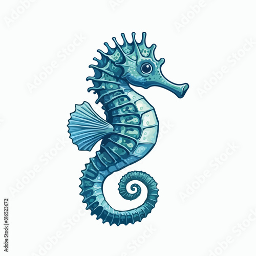 Sea horse fish vector illustration