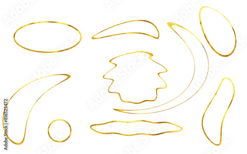 Golden lines, rounded and wavy, outline, decoration